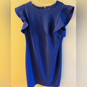 CALVIN KLEIN Flutter Sleeve Women’s Dress Size 8 Royal Blue
